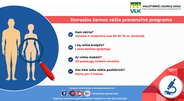 storosios žarnos vėžio prevencinė programa